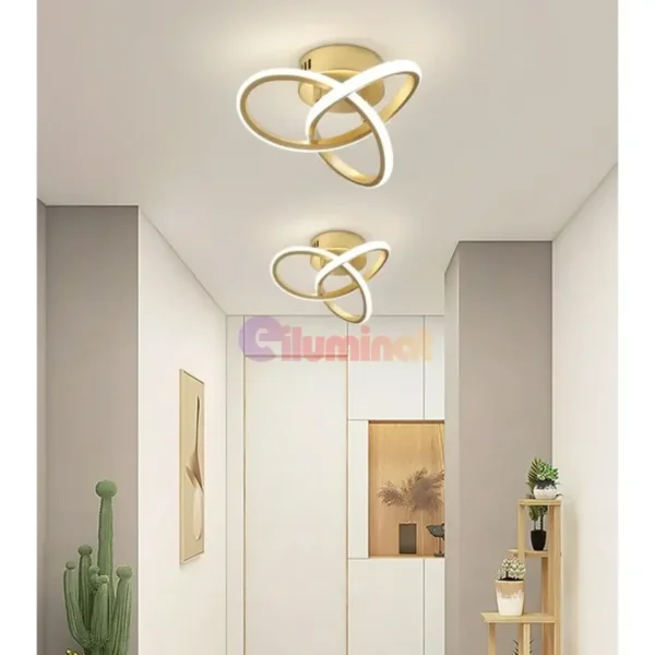 Lustra led 48W two rings gold, 48W, 25 cm, pentru o camera de 8-12mp - Image 6